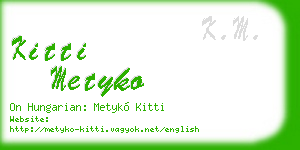 kitti metyko business card